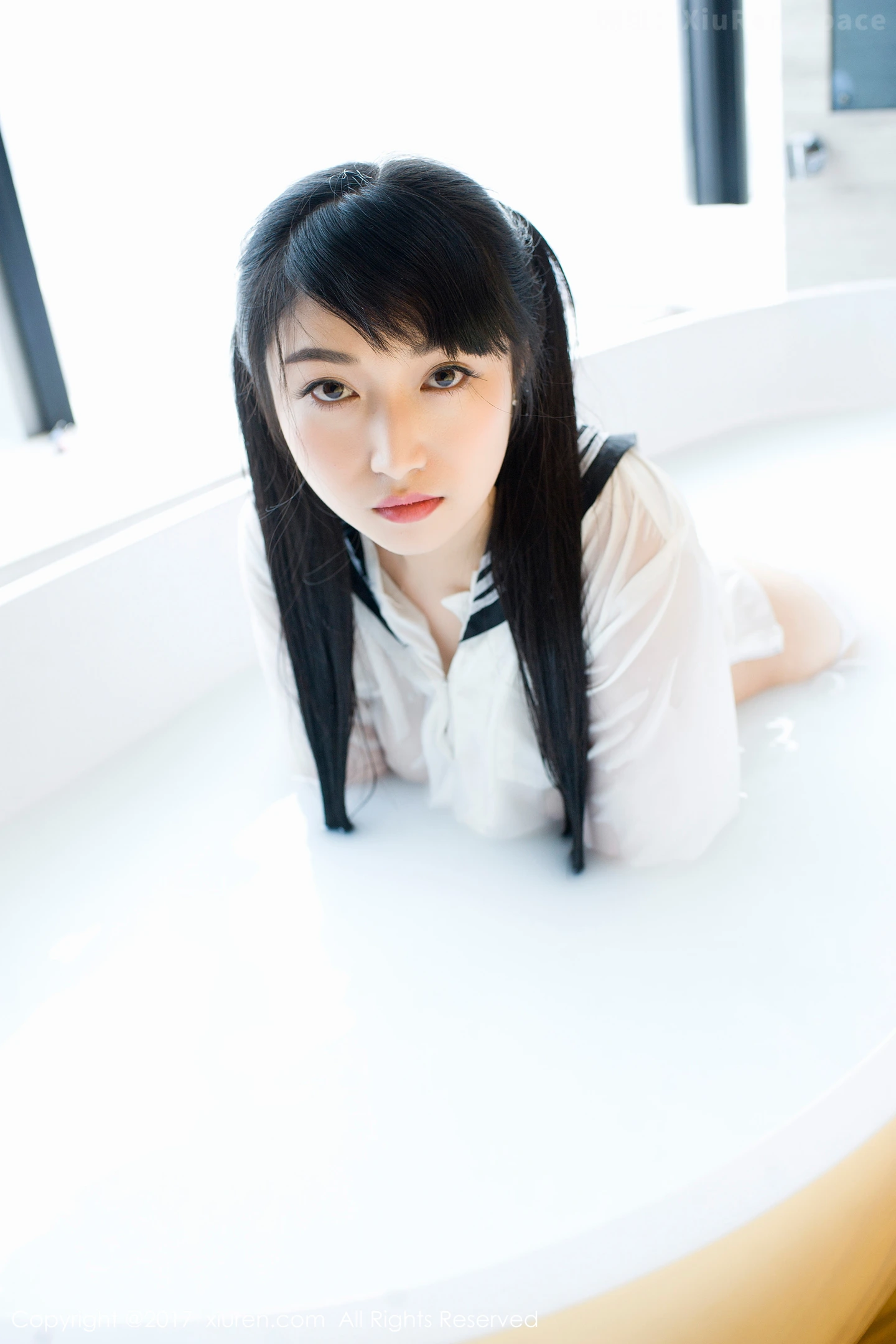 图片[2]-[XiuRen秀人网]VOL.853 嫩模盼盼龙女sunny学生装牛奶浴+全裸乳贴秀美乳诱惑写真57P-秀人网官方网站